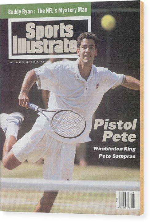 Tennis Wood Print featuring the photograph Usa Pete Sampras, 1994 Wimbledon Sports Illustrated Cover by Sports Illustrated