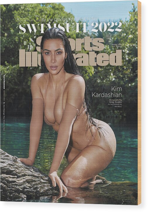 Sports Illustrated Swimsuit Wood Print featuring the photograph Kim Kardashian Sports Illustrated Swimsuit Cover 2022 by Sports Illustrated