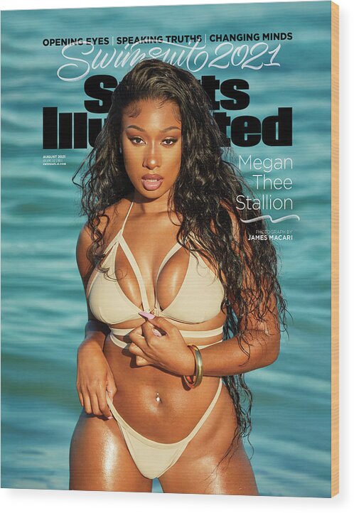 2021 Swimsuit Issue Wood Print featuring the photograph Megan Thee Stallion Sports Illustrated Swimsuit 2021 cover by Sports Illustrated