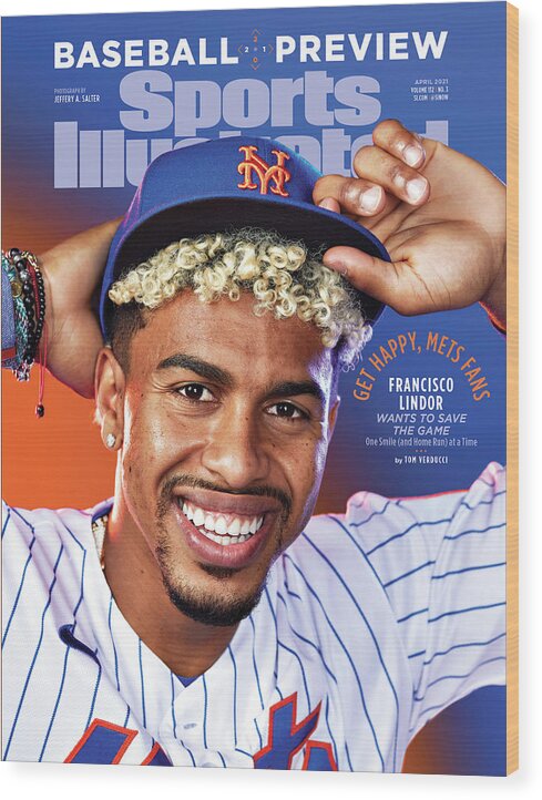 Published Wood Print featuring the photograph New York Mets Francisco Lindor, 2021 Baseball Preview by Sports Illustrated