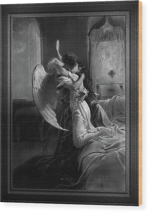 Romantic Encounter Wood Print featuring the painting Romantic Encounter by Mihaly von Zichy by Rolando Burbon