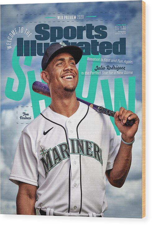 Photo Shoot Wood Print featuring the photograph Seattle Mariners Julio Rodriguez, 2023 MLB Season Preview Issue Cover by Sports Illustrated