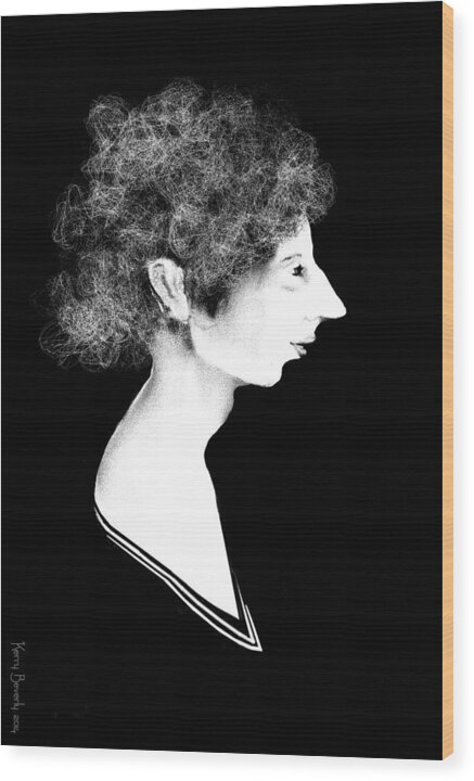 B&w Wood Print featuring the digital art Miss Havisham by Kerry Beverly