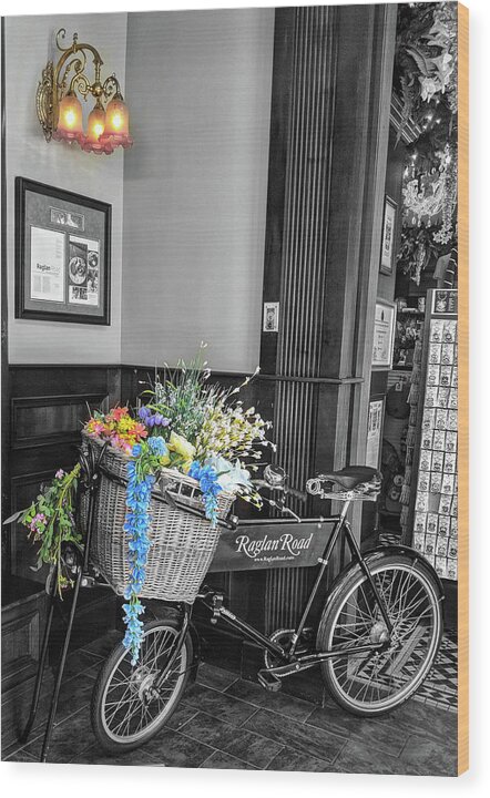 Bicycle Wood Print featuring the photograph Bicycle on Raglan Road by Portia Olaughlin