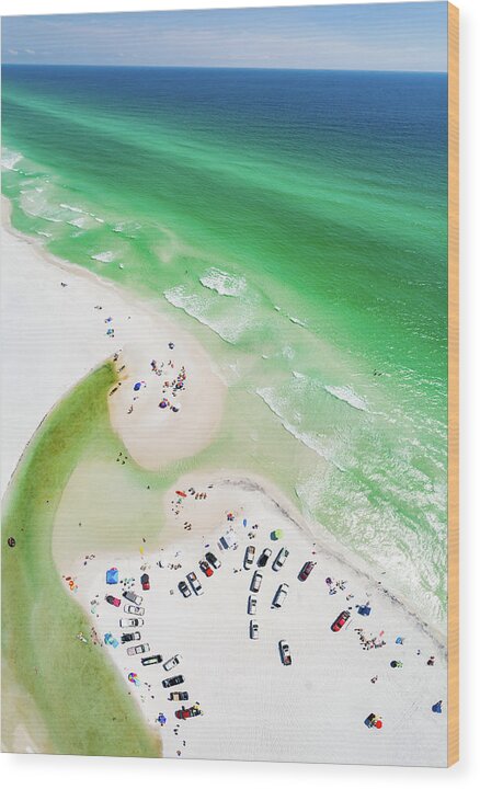 Gulf Wood Print featuring the photograph Grayton Beach Hang Time by Kurt Lischka