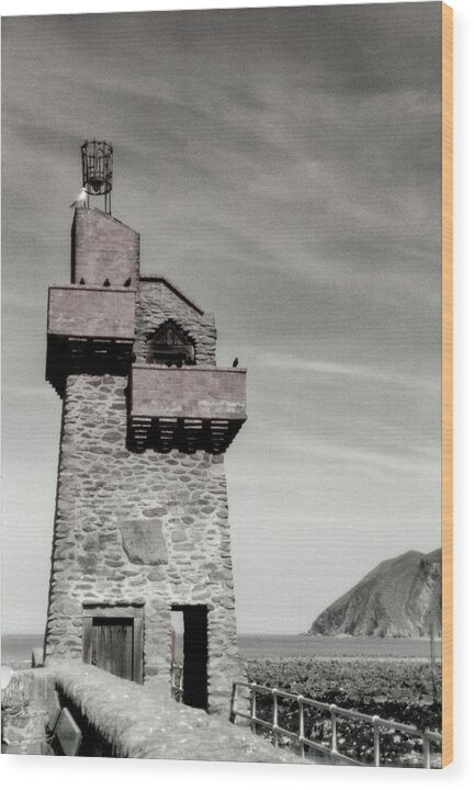 Rhenish Wood Print featuring the photograph Rhenish Tower - Lynton - Devon - UK - 2003 7/10 by Robert Khoi