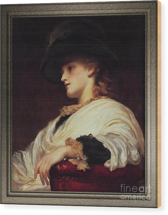 Phoebe Wood Print featuring the painting Phoebe by Frederic Leighton by Rolando Burbon