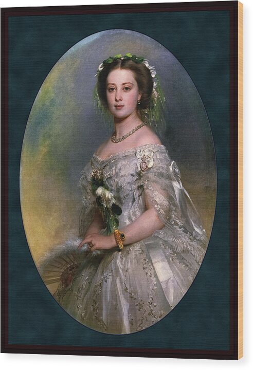 Victoria Princess Royal Wood Print featuring the digital art Victoria Princess Royal by Franz Xaver Winterhalter by Rolando Burbon