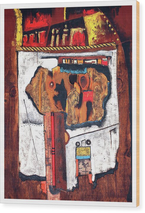 African Art Wood Print featuring the painting Door To The Other Side by Michael Nene