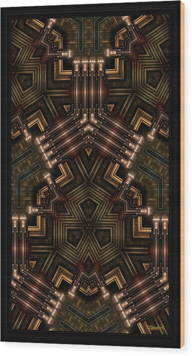 Mech Wood Print featuring the digital art Mech Tech WPO Fractal Art Kali by Rolando Burbon
