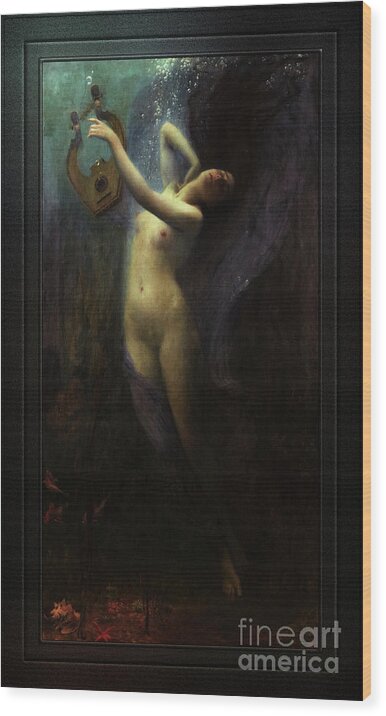 Ocean Deep Wood Print featuring the painting Death of Sappho by Charles Amable Lenoir Old Master Reproduction by Rolando Burbon