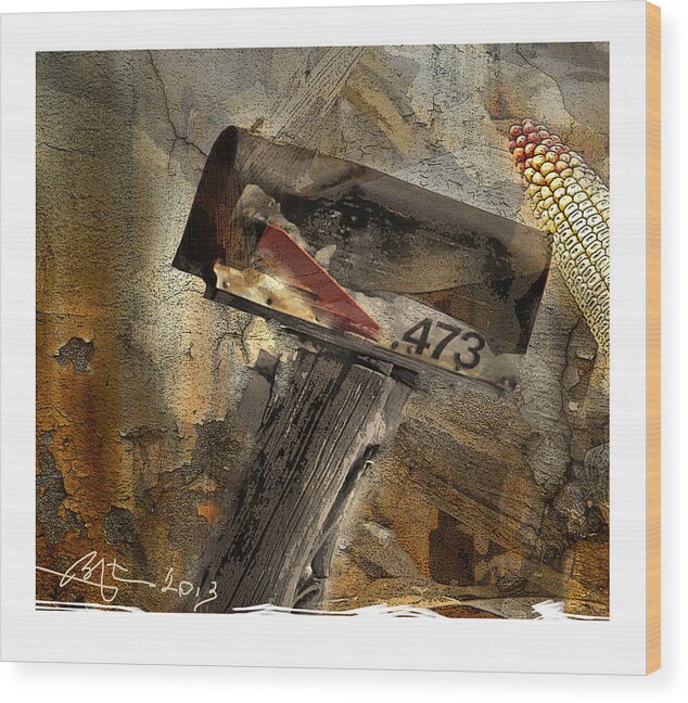 Mail Box Wood Print featuring the digital art Rural Route 473 by Bob Salo