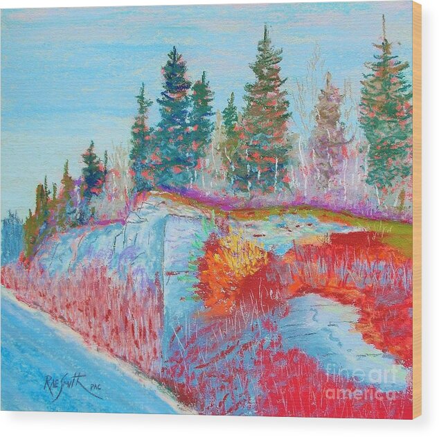 Pastel Wood Print featuring the pastel Magazine Hill by Rae Smith PAC