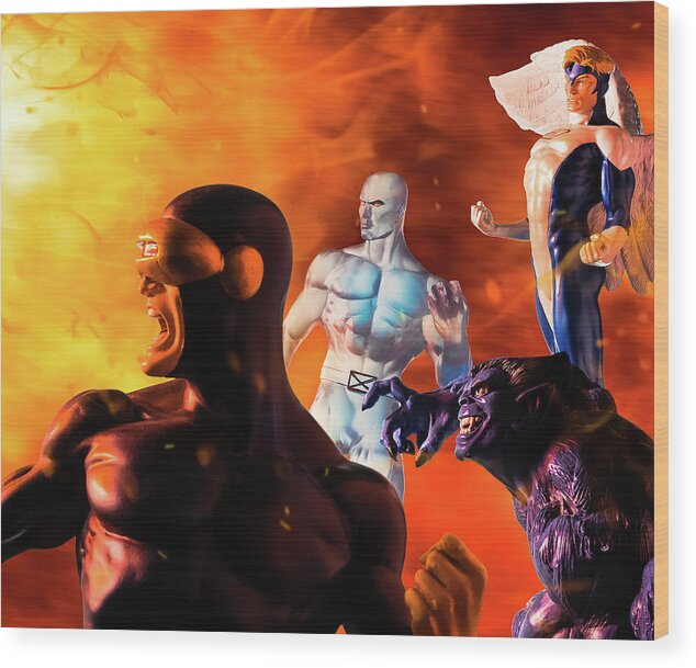 Fire Wood Print featuring the photograph X-Men - Phoenix Rising by Blindzider Photography