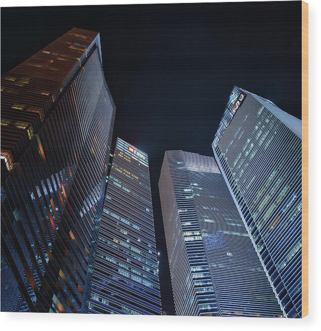 Architecture Wood Print featuring the photograph Commercial High Rise Towers by Rick Deacon