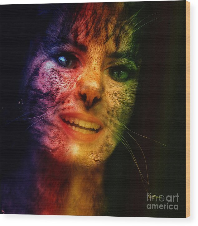 Cats Wood Print featuring the photograph The Last Of The Cat Women #1 by Ginette Callaway