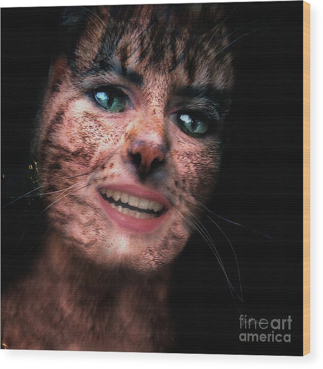 Cats Wood Print featuring the photograph The last of the Cat Women by Ginette Callaway