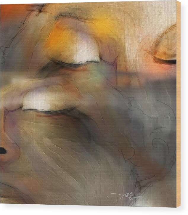 Face Wood Print featuring the painting Senses by Bob Salo