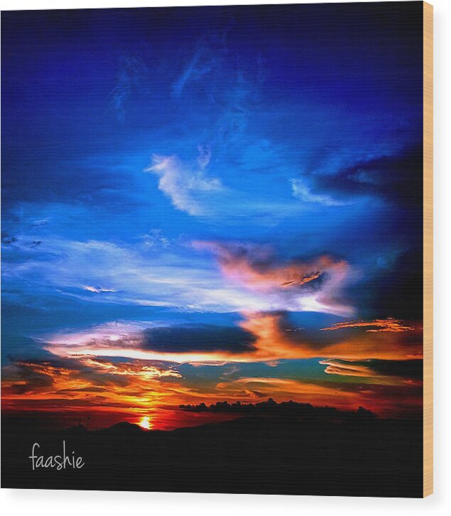 Sunset Wood Print featuring the photograph Sunset by Faashie Sha