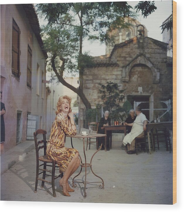 People Wood Print featuring the photograph Melina Mercouri by Slim Aarons