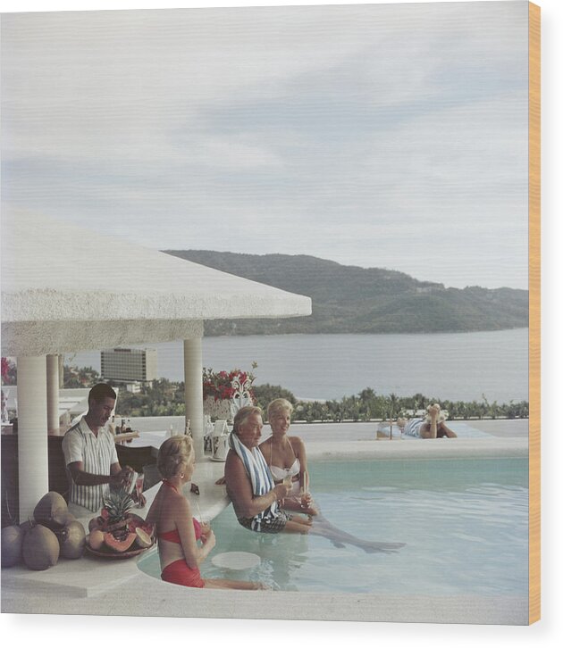 Dorothy Webb Wood Print featuring the photograph Acapulco Club by Slim Aarons