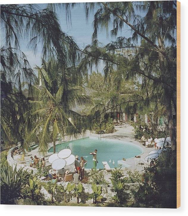 Swimming Pool Wood Print featuring the photograph Eleuthera Pool Party by Slim Aarons
