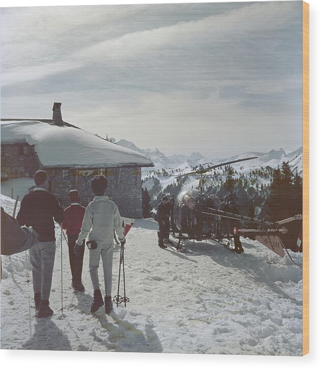 Gstaad Wood Print featuring the photograph Gstaad by Slim Aarons