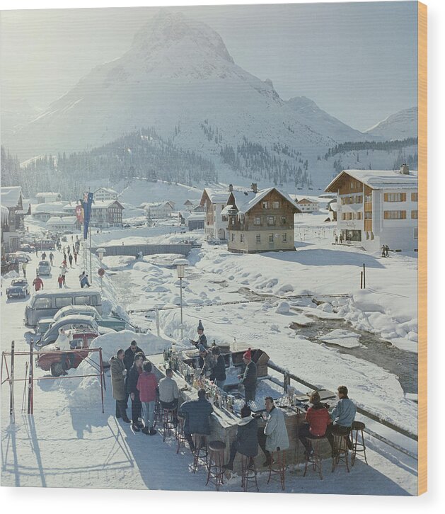 People Wood Print featuring the photograph Lech Ice Bar by Slim Aarons