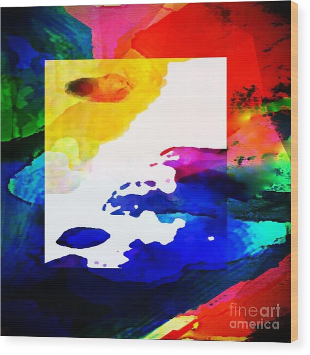 Rainbow Wood Print featuring the digital art Rainbow of Color Abstract Artwork by Delynn Addams for Home Decor by Delynn Addams