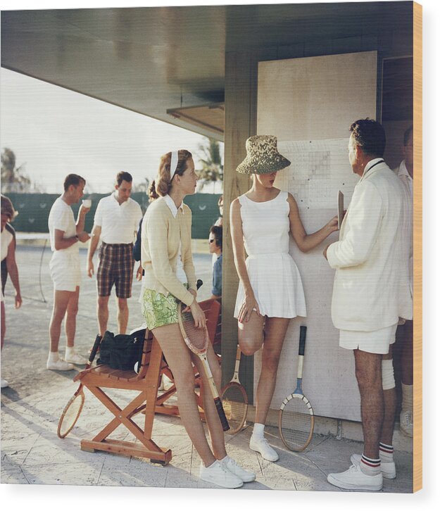 #faatoppicks Wood Print featuring the photograph Tennis In The Bahamas by Slim Aarons