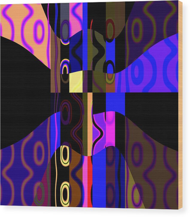 Abstract Wood Print featuring the digital art Algorithmic plate 109 by Claude McCoy