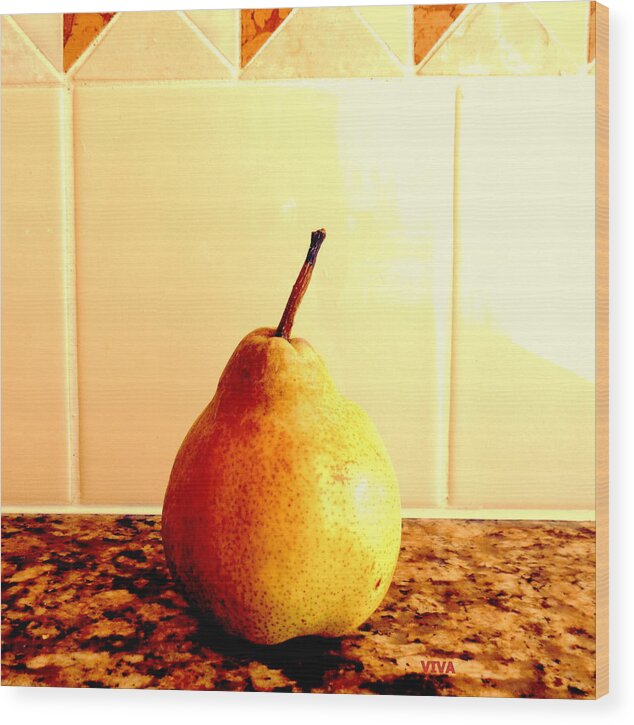Pear Wood Print featuring the photograph Ripening - Kitchen Art by VIVA Anderson