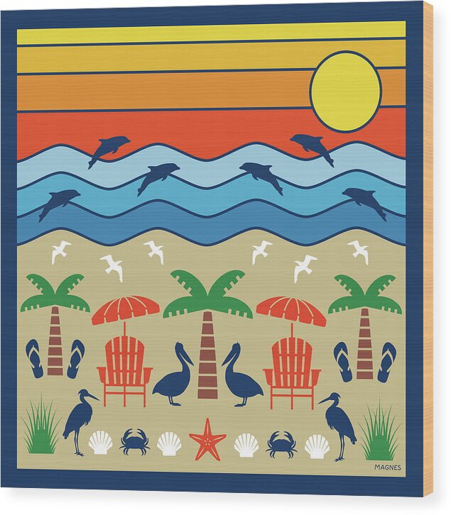 Bold Wood Print featuring the digital art The Beach by Ron Magnes