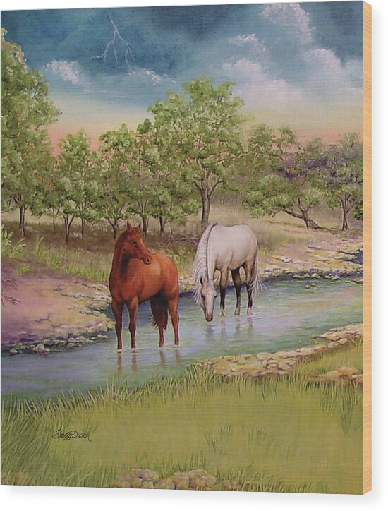 Salado Ii Wood Print featuring the painting Salado 2 by Sandy Dusek