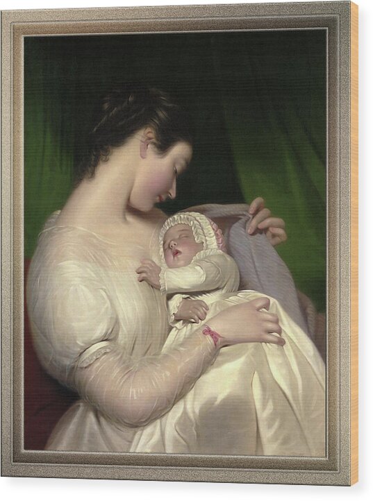 Elizabeth Sant Wood Print featuring the painting James Sant's Wife Elizabeth With Their Daughter Mary Edith by James Sant by Rolando Burbon