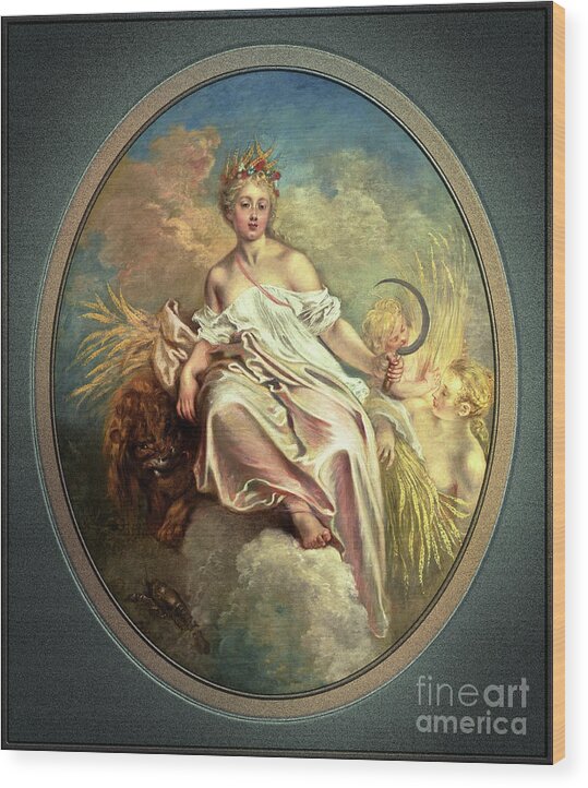 Ceres Wood Print featuring the painting Ceres by Antoine Watteau Old Masters Reproduction by Rolando Burbon