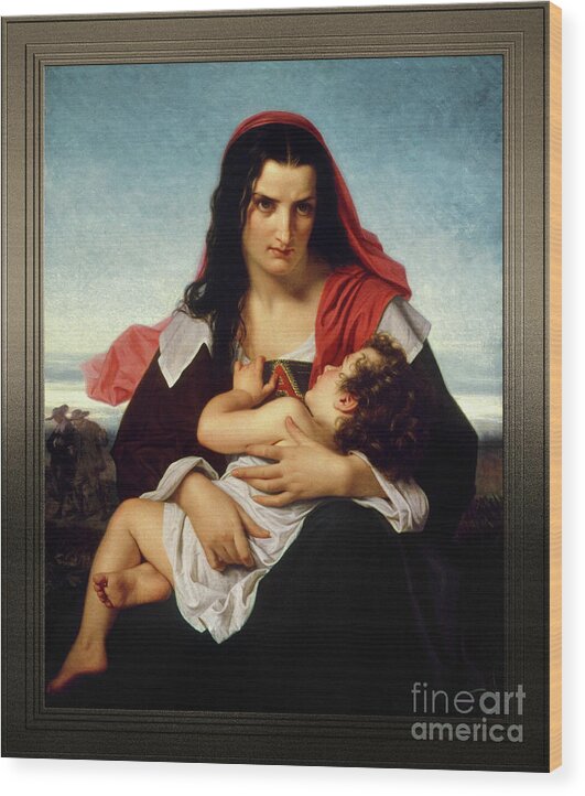 The Scarlet Letter Wood Print featuring the painting The Scarlet Letter by Hugues Merle by Rolando Burbon