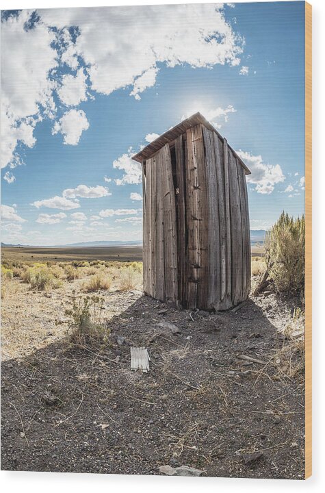 Fall Wood Print featuring the photograph Ghost town outhouse by Martin Gollery