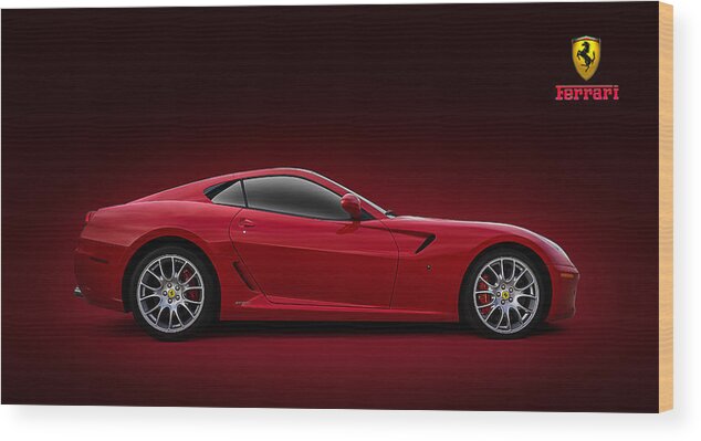 Ferrari Wood Print featuring the digital art Ferrari 599 GTB by Douglas Pittman