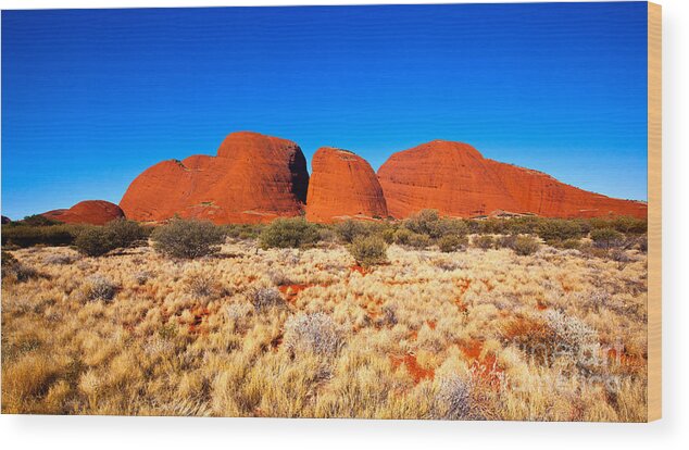 Kata Juta Olgas Central Australia Landscape Outback Wood Print featuring the photograph Central Australia by Bill Robinson
