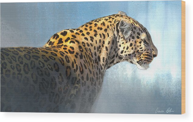 Leopard Wood Print featuring the digital art Leopard #2 by Aaron Blaise