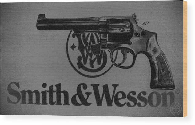 Smith & Wesson Wood Print featuring the digital art 14-4 by Jorge Estrada