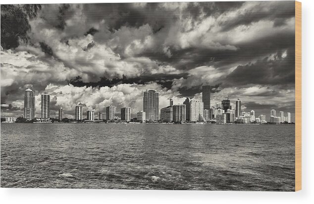 Architecture Wood Print featuring the photograph Miami Skyline #16 by Raul Rodriguez