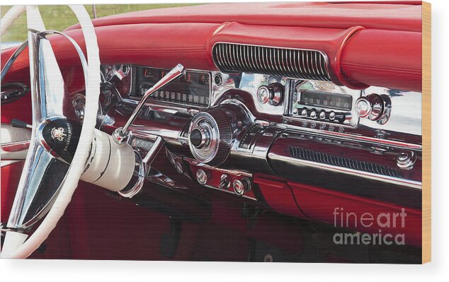 1958 Buick Special Wood Print featuring the photograph 1958 Buick Special Dashboard by Tim Gainey