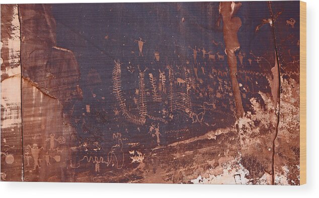 Indian Wood Print featuring the photograph Utah Rock Art #2 by Jean Clark