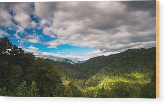 Blue Ridge Parkway Wood Print featuring the photograph Great Smoky Mountains #3 by Raul Rodriguez