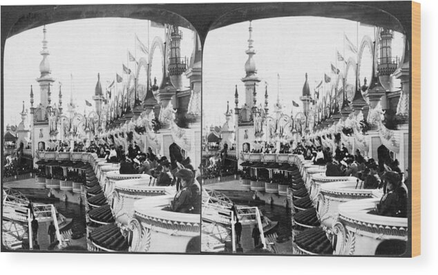 1904 Wood Print featuring the painting Coney Island Luna Park #6 by Granger