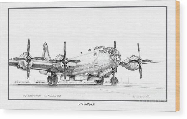 B-29 World War 2 Wood Print featuring the digital art B-29 by Kenneth De Tore