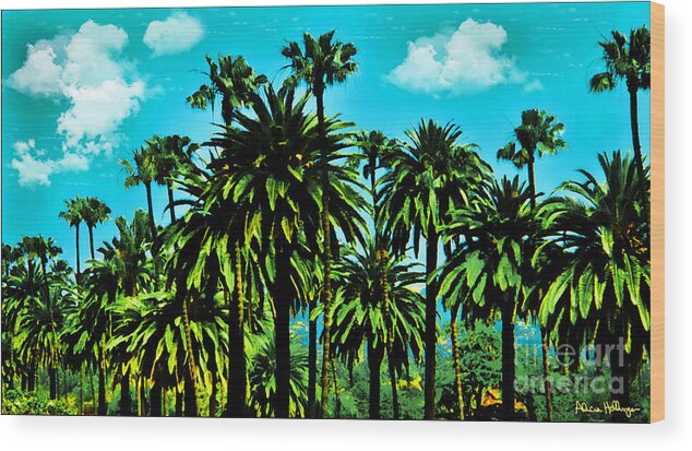 Beverly Hills Wood Print featuring the mixed media Beverly Hills Jungle by Alicia Hollinger