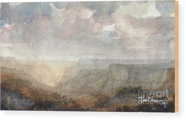  Wood Print featuring the painting Caprock Breaks study by Tim Oliver